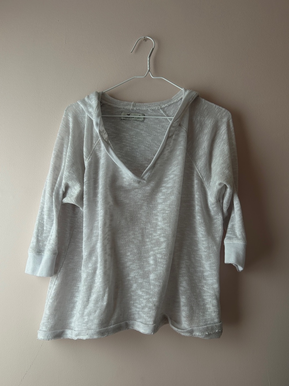 vintage hollister knit V-Neck Hooded Women's Top